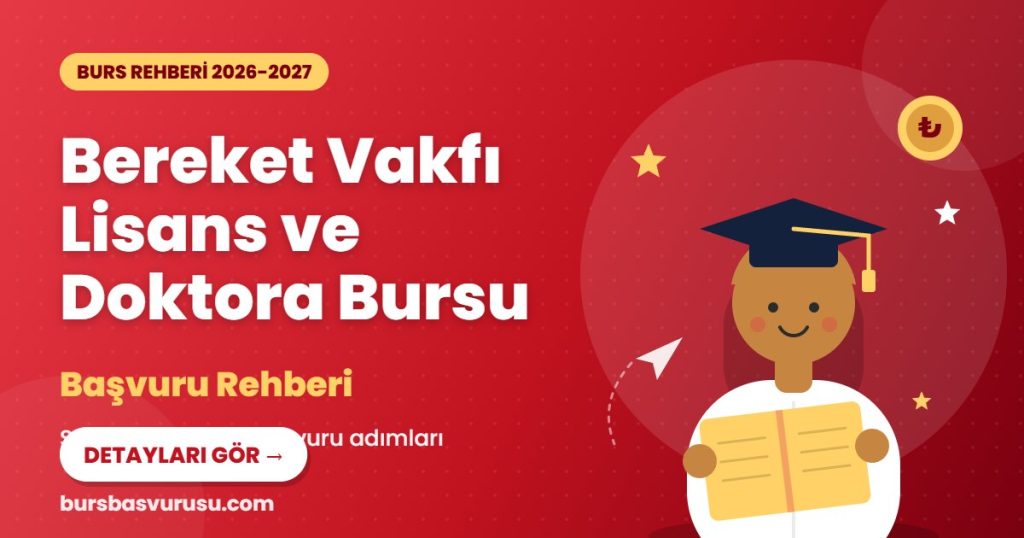 Bereket Vakfı Lisans ve Doktora Bursu burs rehberi kapak görseli
