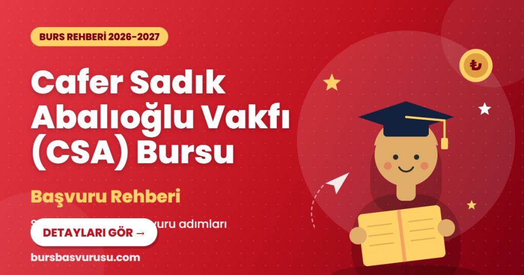 Cafer Sadık Abalıoğlu Vakfı (CSA) Bursu burs rehberi kapak görseli