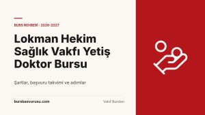 Lokman Hekim Sağlık Vakfı Yetiş Doktor Bursu Rehberi (2026-2027)