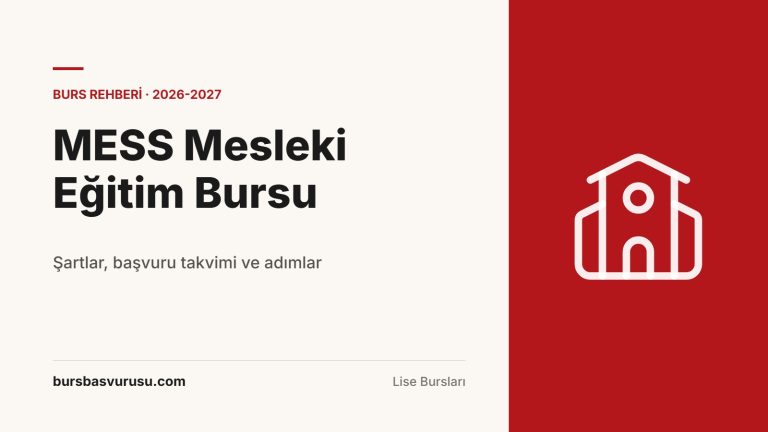 MESS Mesleki Eğitim Bursu Rehberi (2026-2027)