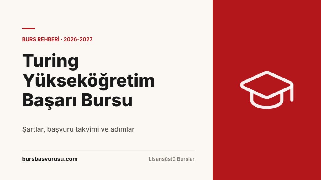 Turing Yükseköğretim Başarı Bursu Rehberi (2026-2027)